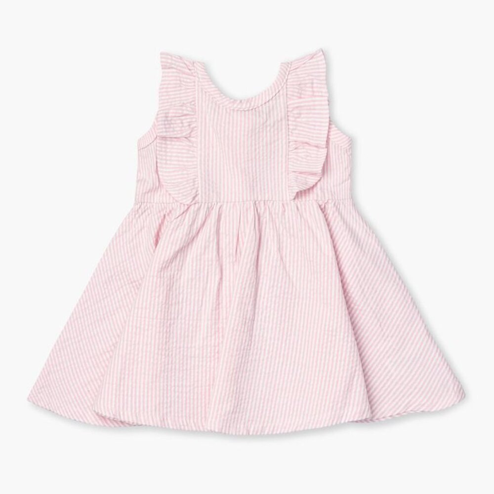 Monica + Andy Seersucker Garden Party Dress - Pink Seersucker - 2T